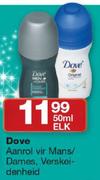 Dove Aanrol Vir Mans/Dames Verskeidenheid-50ml Elk