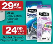 Schick Xtreme3 Disposable Razors-4 Per Pack