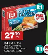 I&J Out 'O The Oven Crumbed Fish Fillet Portions-400g