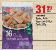 Iceland Spring Rolls Vegetable-288g/Duck-200g Each