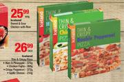 Iceland Thin & Crispy Pizza, Ham & Pineapple-374g, Chicken Fajita-368g, Crispy Pepperoni-372g, Garli