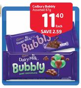 Cadbury Bubbly Assorted-87g Each