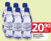 Aquartz Still Mineral Water - 6 x 500ml Per Pack