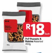 PnP Peanuts & Raisins Assorted - 450g Each