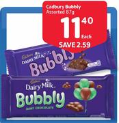 Cadbury Bubbly Assorted-87g Each