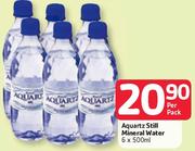 Aquartz Still Mineral Water-6x500ml Per Pack
