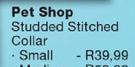Pet Shop Studded Stitched Collar Small