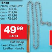Pet Shop Lead Chain With Leather Handle