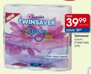 Twinsaver Luxury 9 Toilet Rolls 2-Ply-per pack