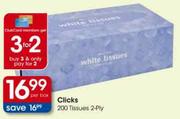 Clicks 200 Tissues 2-Ply