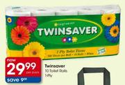 Twinsaver 10 Toilet Rolls 1-Ply-per pack