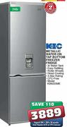 KIC Metallic Water On Tap Bottom Freezer/Fridge-348L
