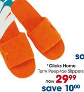Clicks Home Terry-Toe Slippers