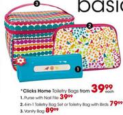 Clicks Home Toiletry Purse With Nail File-Each