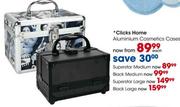 Clicks Home Aluminium Cosmetic Cases Black Medium-Each