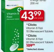 Clicks Vitamin B Fizzi 30 Effervescent Tablets