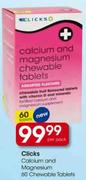 Clicks Calcium and Magnesium 60 Chewable Tablets-Per Pack