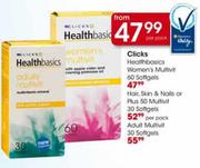 Healthbasics Hair,Skin & Nails or Plus 50 Multivit 30 Saftgels-Per Pack