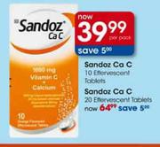 Sandoz Ca C 20 Effevescent Tablets