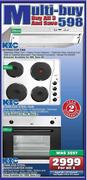 KIC Extractor Fan-599mm + KIC Stainless Steel Hob-600mm +KIC Stainless Steel Undercounter Oven-595mm