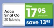 Adco Sinal Co 20 Tablets-Per Pack