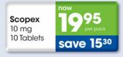 Scopex 10 Tablets-10mg Per Pack