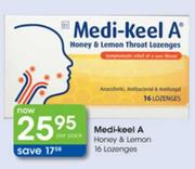 Medi-Keel A Honey & Lemon 16 Lozenges-Per Pack