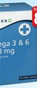 Clicks Omega 3 & 6 1000mg -300 Capsules