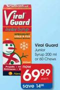 Viral Guard Junior Syrup 200ml or 60 Chews-Each