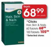 Clicks Hair,Skin & Nails  Tablets-120 per Pack