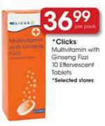 Clicks Multivitamin with Ginseng Fizzi Effervescent Tablets-10 Per Pack