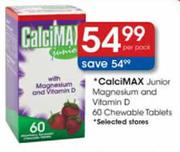ClaciMAX Junior Magnesium and Vitamin D Chewable Tablets-60 Per Pack