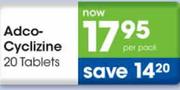 Adco-Cyclizine-20 Tablets