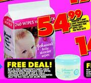 Johnson's Baby Light Fragranced/Fragrance Free Wipes-240's Per Pack
