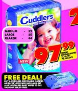 Cuddlers Disposable Nappies-44/50/52's Per Pack-Each