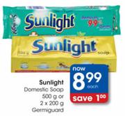 Sunlight Domestic Soap 500g or 2 x 200g Germiguard-Each