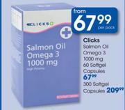 Clicks Salmon Oil Omega 3 1000mg Softgel Capsules-300's