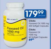 Clicks Flaxseed Oil 1000mg Softgel Capsules-300's