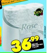 Dinu 2-Ply White Rolls-9's Per Pack