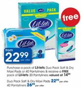 Lil-Lets Duo Pack 40 Pantyliners + Free Pack of Lil-Lets 20 Pantyliners 