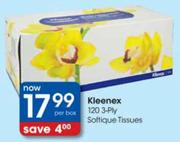 Kleenex 3-Ply Softique Tissues-120 Per Box