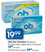 O.B. Pro Comfort Tampons 32 Normal or Super-Per Pack