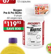 Biogen Pre & Pro Biotic 9 Strain Vegecaps-60's