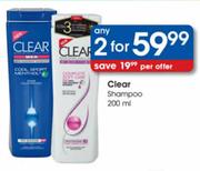 Clear Shampoo-2x200ml Each
