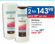 Pantene Shampoo Or Conditioner-750ml Each
