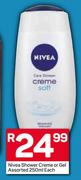 Nivea Shower Creme Or Gel-250ml Each