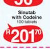 Sinutab With Codeine-100 Tablets