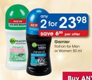 Garnier Roll-On For Men Or Women-2x50ml