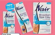 Nair Brazilian Spa Clay Shower Power Cream-200ml Or 20 Body Wax Strips-Each