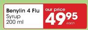 Benylin 4 Flu Syrup-200ml Each